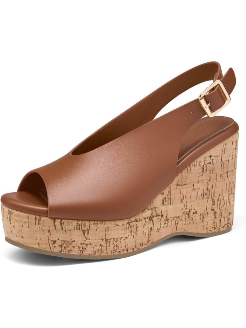 Stylish Women's Platform Wedge Sandals - Open Toe Slingback Cork Heels for